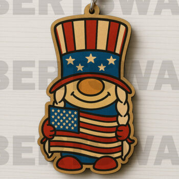 Intra απο ξύλο plywood 3mm-4mm πάχος – Πακέτο Patriotic Keychain Δίασταση  5x5 cm INTRAFABR-122266699 - Image 8