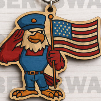 Intra απο ξύλο plywood 3mm-4mm πάχος – Πακέτο Patriotic Keychain Δίασταση  5x5 cm INTRAFABR-122266699 - Image 11