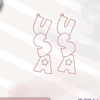 Intra απο ξύλο plywood 3mm-4mm πάχος – Patriotic Laser Earrings Δίασταση  5x5 cm INTRAFABR-74259268 - Image 2