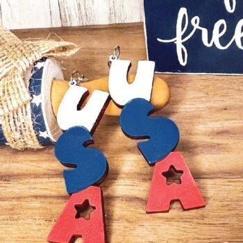 Intra απο ξύλο plywood 3mm-4mm πάχος – Patriotic Laser Earrings Δίασταση  5x5 cm INTRAFABR-74259268 - Image 7