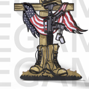 Intra απο ξύλο plywood 3mm-4mm πάχος – Πατριωτικό Στρατιωτικό Μνημιακό Σταυρό Δίασταση  20x20 cm INTRAFABR-122357518