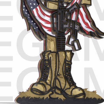 Intra απο ξύλο plywood 3mm-4mm πάχος – Πατριωτικό Στρατιωτικό Μνημιακό Σταυρό Δίασταση 20x20 cm INTRAFABR-122357518 - Image 2