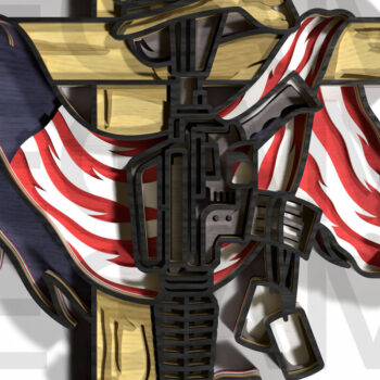 Intra απο ξύλο plywood 3mm-4mm πάχος – Πατριωτικό Στρατιωτικό Μνημιακό Σταυρό Δίασταση 20x20 cm INTRAFABR-122357518 - Image 5