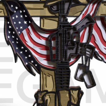 Intra απο ξύλο plywood 3mm-4mm πάχος – Πατριωτικό Στρατιωτικό Μνημιακό Σταυρό Δίασταση 20x20 cm INTRAFABR-122357518 - Image 7