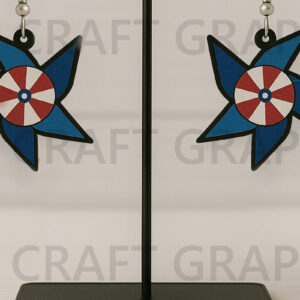 Intra απο ξύλο plywood 3mm-4mm πάχος – Patriotic Pinwheel Earrings Δίασταση  5x5 cm INTRAFABR-122737862