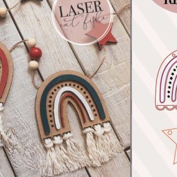 Intra απο ξύλο plywood 3mm-4mm πάχος – Patriotic Rainbow Garland Δίασταση  20x20 cm INTRAFABR-72645076 - Image 1