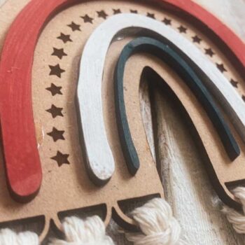 Intra απο ξύλο plywood 3mm-4mm πάχος – Patriotic Rainbow Garland Δίασταση  20x20 cm INTRAFABR-72645076 - Image 3