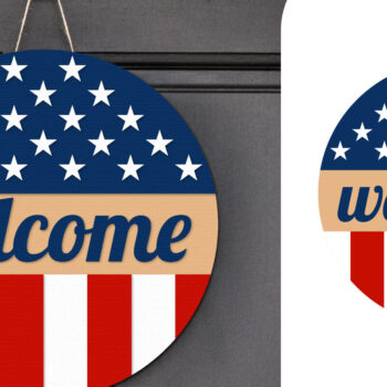 Intra απο ξύλο plywood 3mm-4mm πάχος – Patriotic Sign Lasercut - Σήμα καλωσορίσματος Δίασταση  40x30 cm INTRAFABR-122477522 - Image 1