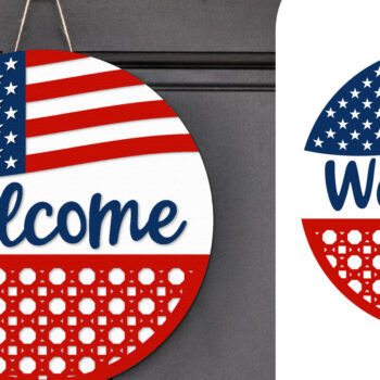 Intra απο ξύλο plywood 3mm-4mm πάχος – Patriotic Sign Lasercut - Σήμα καλωσορίσματος Δίασταση  40x30 cm INTRAFABR-122477531 - Image 1