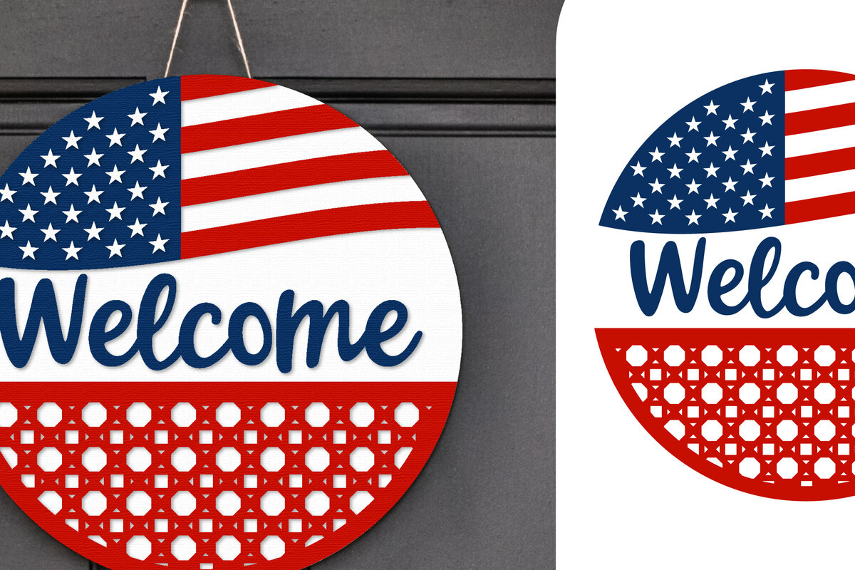 Intra απο ξύλο plywood 3mm-4mm πάχος – Patriotic Sign Lasercut - Σήμα καλωσορίσματος Δίασταση  40x30 cm INTRAFABR-122477531