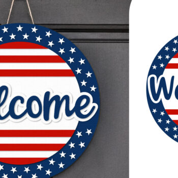 Intra απο ξύλο plywood 3mm-4mm πάχος – Patriotic Sign Lasercut - Σήμα καλωσορίσματος Δίασταση  40x30 cm INTRAFABR-122477560 - Image 1