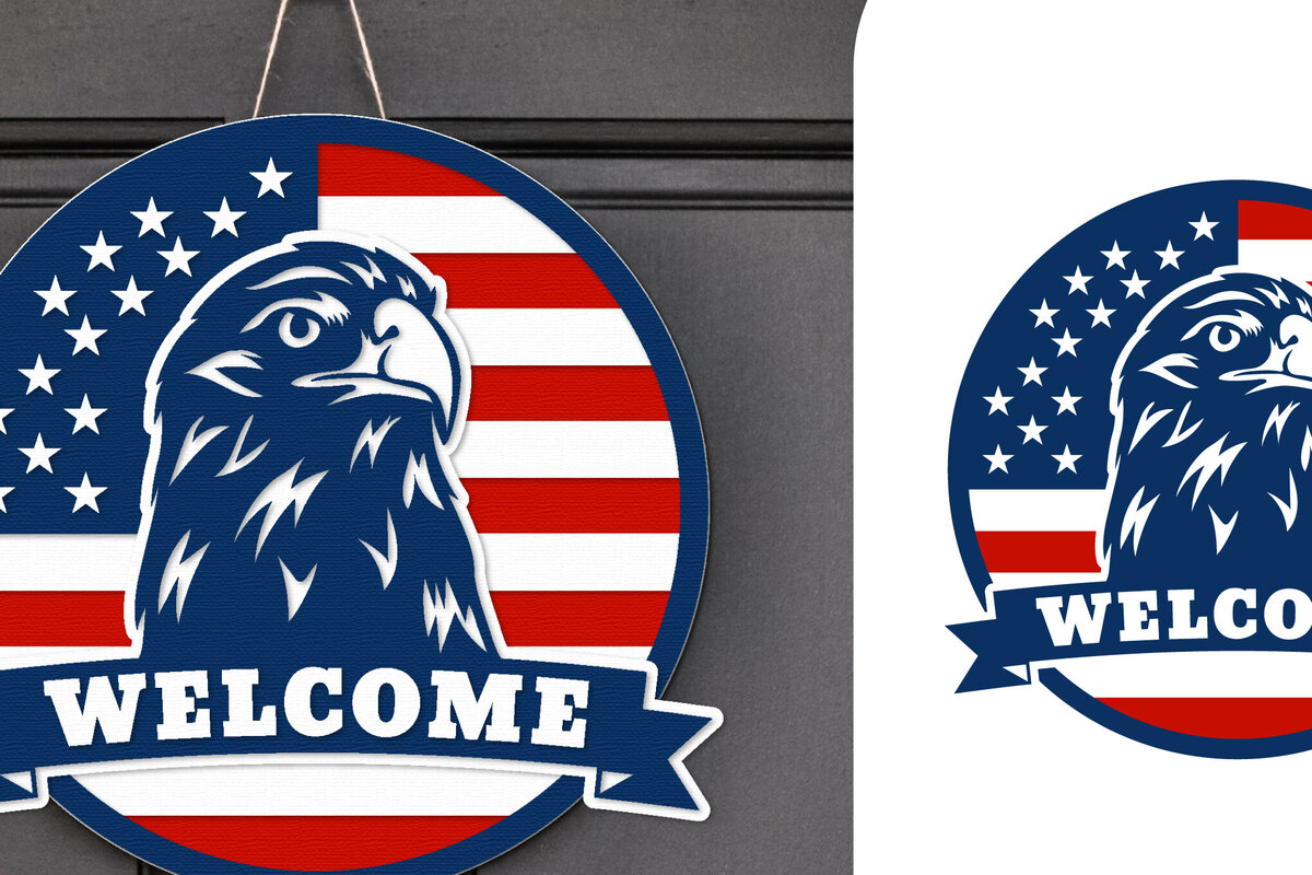 Intra απο ξύλο plywood 3mm-4mm πάχος – Patriotic Sign Lasercut - Σήμα καλωσορίσματος Δίασταση  40x30 cm INTRAFABR-122477571