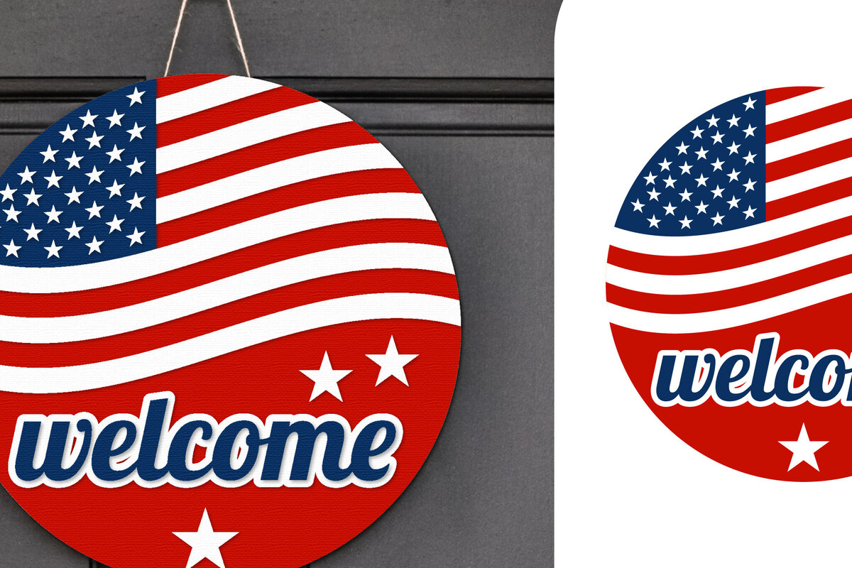 Intra απο ξύλο plywood 3mm-4mm πάχος – Patriotic Sign Lasercut - Σήμα καλωσορίσματος Δίασταση  40x30 cm INTRAFABR-122477616