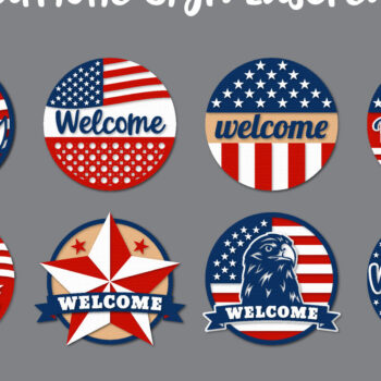 Intra απο ξύλο plywood 3mm-4mm πάχος – Patriotic Sign Lasercut - Σήμα καλωσορίσματος Δίασταση 40x30 cm INTRAFABR-122477642 - Image 1