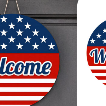 Intra απο ξύλο plywood 3mm-4mm πάχος – Patriotic Sign Lasercut - Σήμα καλωσορίσματος Δίασταση 40x30 cm INTRAFABR-122477642 - Image 2