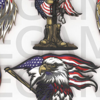 Intra απο ξύλο plywood 3mm-4mm πάχος – Patriotic Soldier Layered Bundle Δίασταση 20x20 cm INTRAFABR-123357321 - Image 1