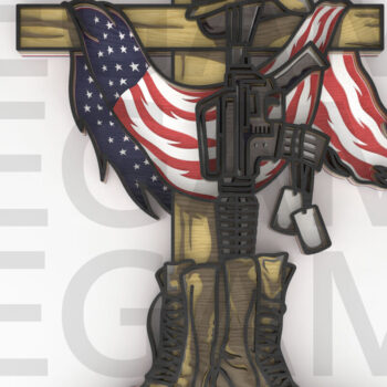 Intra απο ξύλο plywood 3mm-4mm πάχος – Patriotic Soldier Layered Bundle Δίασταση 20x20 cm INTRAFABR-123357321 - Image 4