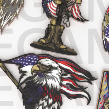 Intra απο ξύλο plywood 3mm-4mm πάχος – Patriotic Soldier Layered Bundle Δίασταση 20x20 cm INTRAFABR-123357321 - Image 9