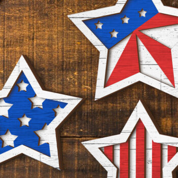 Intra απο ξύλο plywood 3mm-4mm πάχος – Patriotic Stars Decor Bundle Cut Laser Δίασταση 20x20 cm INTRAFABR-122061105 - Image 6