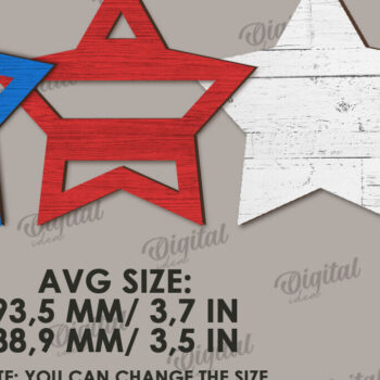 Intra απο ξύλο plywood 3mm-4mm πάχος – Patriotic Stars Decor Bundle Cut Laser Δίασταση 20x20 cm INTRAFABR-122061105 - Image 10
