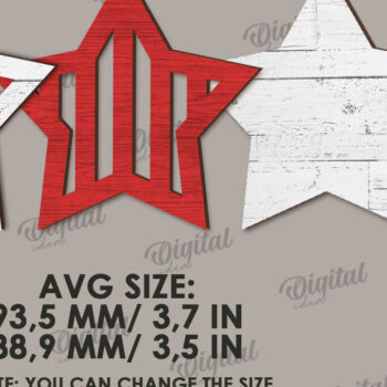 Intra απο ξύλο plywood 3mm-4mm πάχος – Patriotic Stars Decor Bundle Cut Laser Δίασταση 20x20 cm INTRAFABR-122061105 - Image 13