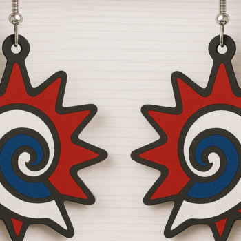 Intra απο ξύλο plywood 3mm-4mm πάχος – Πακέτο Patriotic Summer Earrings Δίασταση  5x5 cm INTRAFABR-123011770 - Image 2