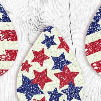 Intra απο ξύλο plywood 3mm-4mm πάχος – Patriotic Teardrop Earring Sublimation Δίασταση  5x5 cm INTRAFABR-31113103 - Image 1