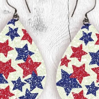 Intra απο ξύλο plywood 3mm-4mm πάχος – Patriotic Teardrop Earring Sublimation Δίασταση  5x5 cm INTRAFABR-31113103 - Image 3