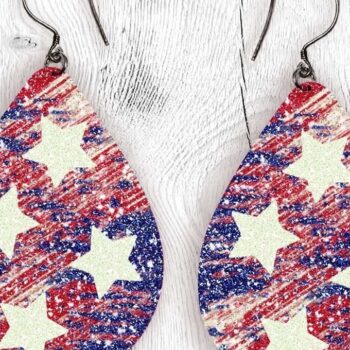 Intra απο ξύλο plywood 3mm-4mm πάχος – Patriotic Teardrop Earrings Sublimation Δίασταση  5x5 cm INTRAFABR-31113485 - Image 3