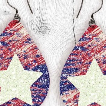 Intra απο ξύλο plywood 3mm-4mm πάχος – Patriotic Teardrop Earrings Sublimation Δίασταση  5x5 cm INTRAFABR-31113485 - Image 4