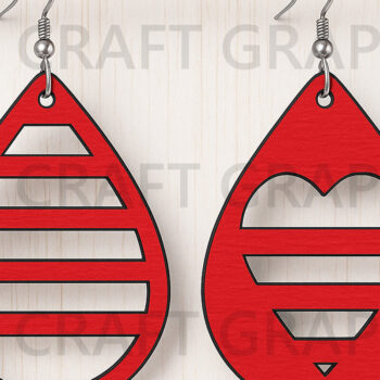 Intra απο ξύλο plywood 3mm-4mm πάχος – Patriotic Teardrop Earrings Δίασταση 5x5 cm INTRAFABR-122656087 - Image 1