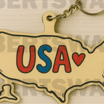 Intra απο ξύλο plywood 3mm-4mm πάχος – Πακέτο μπρελόκ Patriotic USA Δίασταση 5x5 cm INTRAFABR-122669967 - Image 2