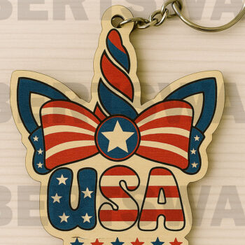 Intra απο ξύλο plywood 3mm-4mm πάχος – Πακέτο μπρελόκ Patriotic USA Δίασταση 5x5 cm INTRAFABR-122669967 - Image 9