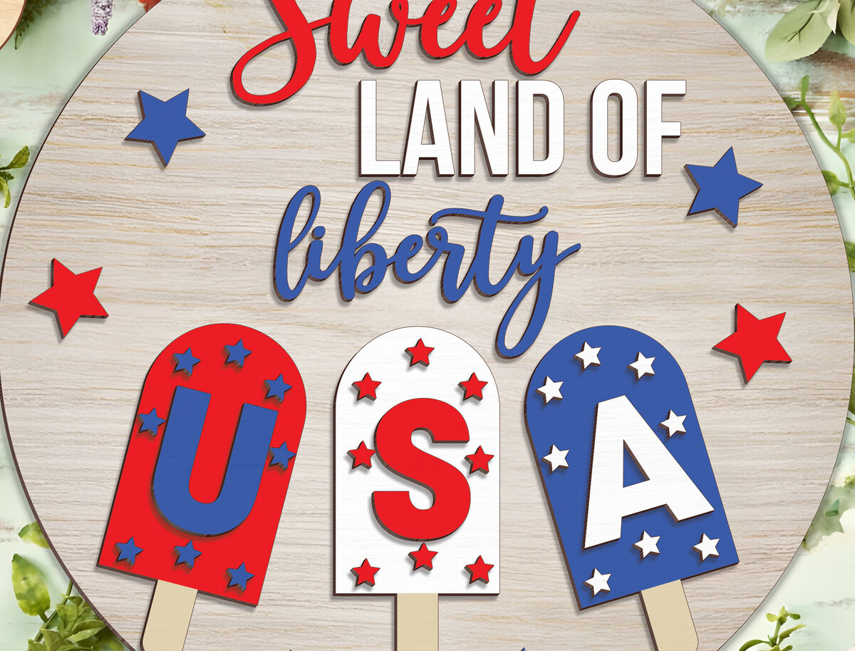 Intra απο ξύλο plywood 3mm-4mm πάχος – Patriotic Welcome Sign - Break Jhon Δίασταση  40x30 cm INTRAFABR-95129482