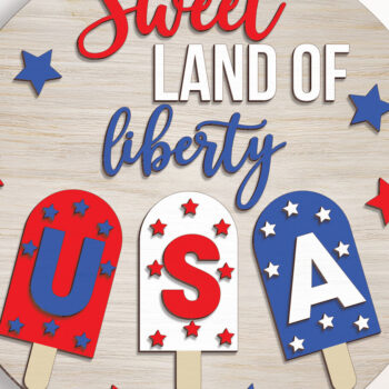 Intra απο ξύλο plywood 3mm-4mm πάχος – Patriotic Welcome Sign - Break Jhon Δίασταση  40x30 cm INTRAFABR-95129482 - Image 2