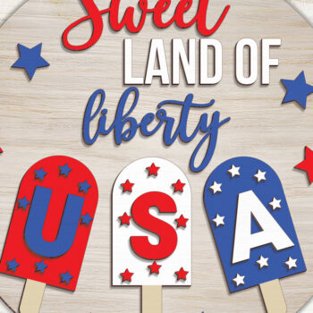 Intra απο ξύλο plywood 3mm-4mm πάχος – Patriotic Welcome Sign - Break Jhon Δίασταση  40x30 cm INTRAFABR-95129482 - Image 3