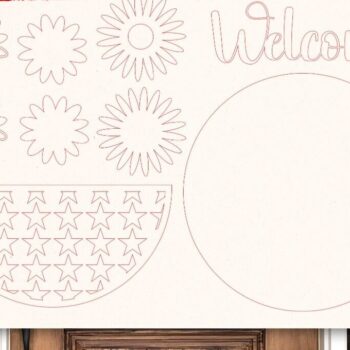 Intra απο ξύλο plywood 3mm-4mm πάχος – Patriotic Welcome Sign Cut Laser Δίασταση  40x30 cm INTRAFABR-101854824 - Image 2