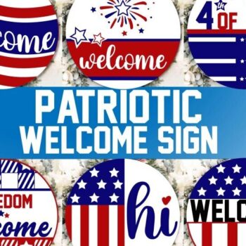 Intra απο ξύλο plywood 3mm-4mm πάχος – Πακέτο PNG Patriotic Welcome Sign Δίασταση 40x30 cm INTRAFABR-121535455 - Image 1