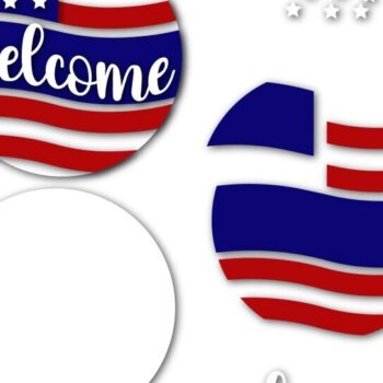 Intra απο ξύλο plywood 3mm-4mm πάχος – Πακέτο PNG Patriotic Welcome Sign Δίασταση 40x30 cm INTRAFABR-121535455 - Image 2