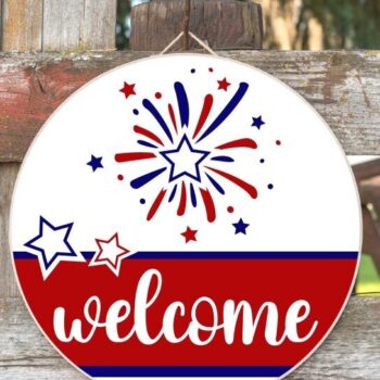 Intra απο ξύλο plywood 3mm-4mm πάχος – Πακέτο PNG Patriotic Welcome Sign Δίασταση 40x30 cm INTRAFABR-121535455 - Image 5