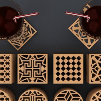 Intra απο ξύλο plywood 3mm-4mm πάχος – Σετ σουβέρ μοτίβων / Αρχεία κοπής με λέιζερ Δίασταση  20x20 cm INTRAFABR-40251091 - Image 1