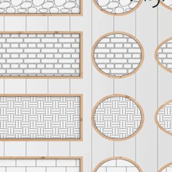 Intra απο ξύλο plywood 3mm-4mm πάχος – Μοτίβο για Glowforge Brelm Gravel Brick Δίασταση  20x20 cm INTRAFABR-37054153 - Image 1