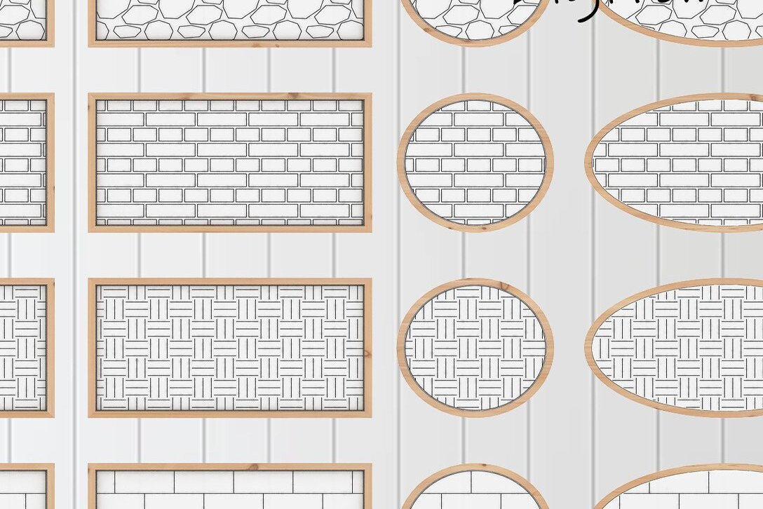 Intra απο ξύλο plywood 3mm-4mm πάχος – Μοτίβο για Glowforge Brelm Gravel Brick Δίασταση  20x20 cm INTRAFABR-37054153