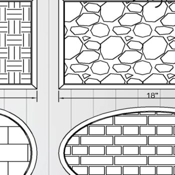 Intra απο ξύλο plywood 3mm-4mm πάχος – Μοτίβο για Glowforge Brelm Gravel Brick Δίασταση  20x20 cm INTRAFABR-37054153 - Image 3