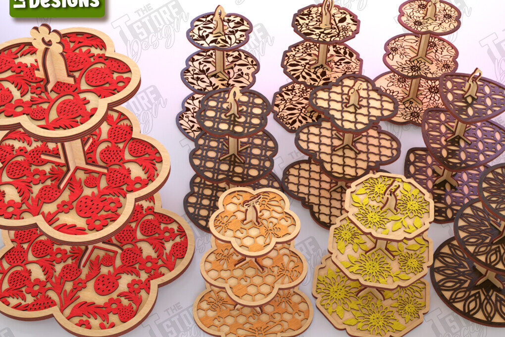 Intra απο ξύλο plywood 3mm-4mm πάχος – Δέσμη κοπής με λέιζερ με μοτίβο σε επίπεδα Δίασταση  20x20 cm INTRAFABR-121895517