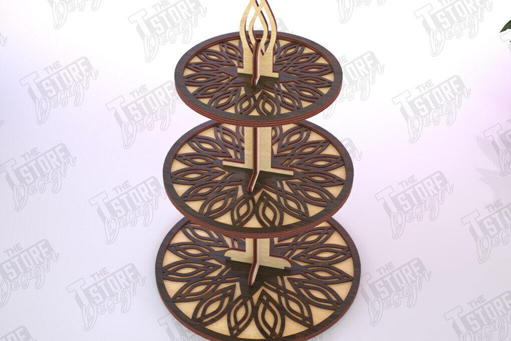 Intra απο ξύλο plywood 3mm-4mm πάχος – Μοτίβο κλιμακωτός δίσκος κοπής με λέιζερ | Αρχείο CNC Δίασταση  20x20 cm INTRAFABR-121427662