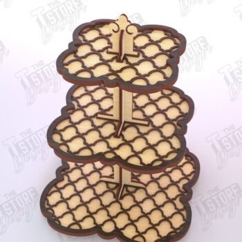 Intra απο ξύλο plywood 3mm-4mm πάχος – Μοτίβο κλιμακωτός δίσκος κοπής με λέιζερ | Αρχείο CNC Δίασταση  20x20 cm INTRAFABR-121427670 - Image 1