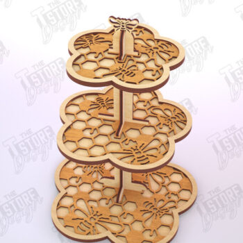 Intra απο ξύλο plywood 3mm-4mm πάχος – Μοτίβο κλιμακωτός δίσκος κοπής με λέιζερ | Αρχείο CNC Δίασταση 20x20 cm INTRAFABR-121427658 - Image 1