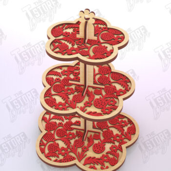 Intra απο ξύλο plywood 3mm-4mm πάχος – Μοτίβο κλιμακωτός δίσκος κοπής με λέιζερ | Κουζίνα Δίασταση  20x20 cm INTRAFABR-121895296 - Image 1