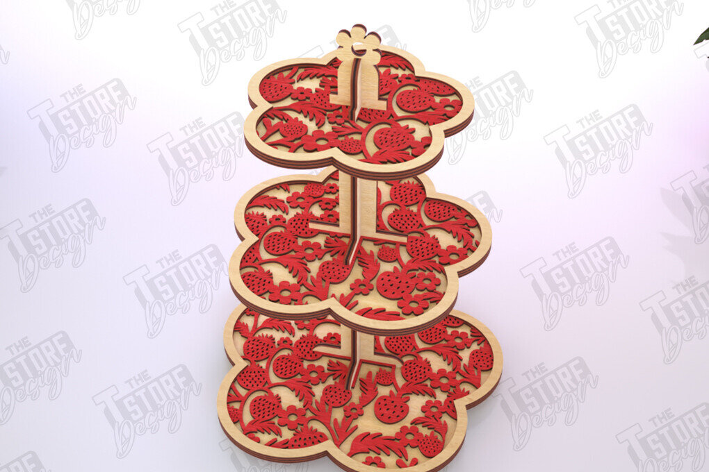 Intra απο ξύλο plywood 3mm-4mm πάχος – Μοτίβο κλιμακωτός δίσκος κοπής με λέιζερ | Κουζίνα Δίασταση  20x20 cm INTRAFABR-121895296